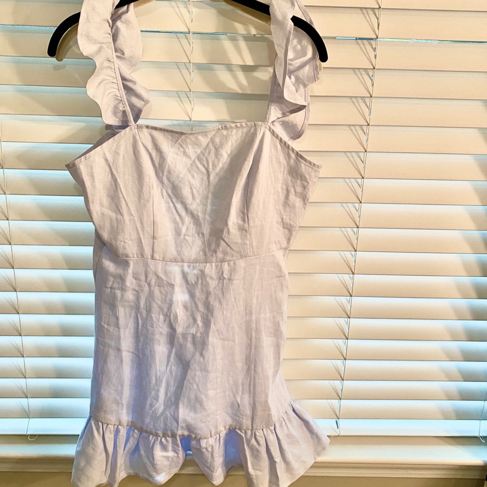 Light blue ruffle strap dress